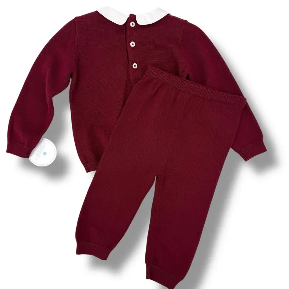 Edgehill Collection Sweater Knit Stock Car Outfit Baby Boy Size 12 Mo Red